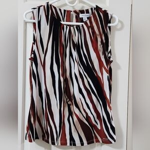Sz L Calvin Klein Zebra Print Top